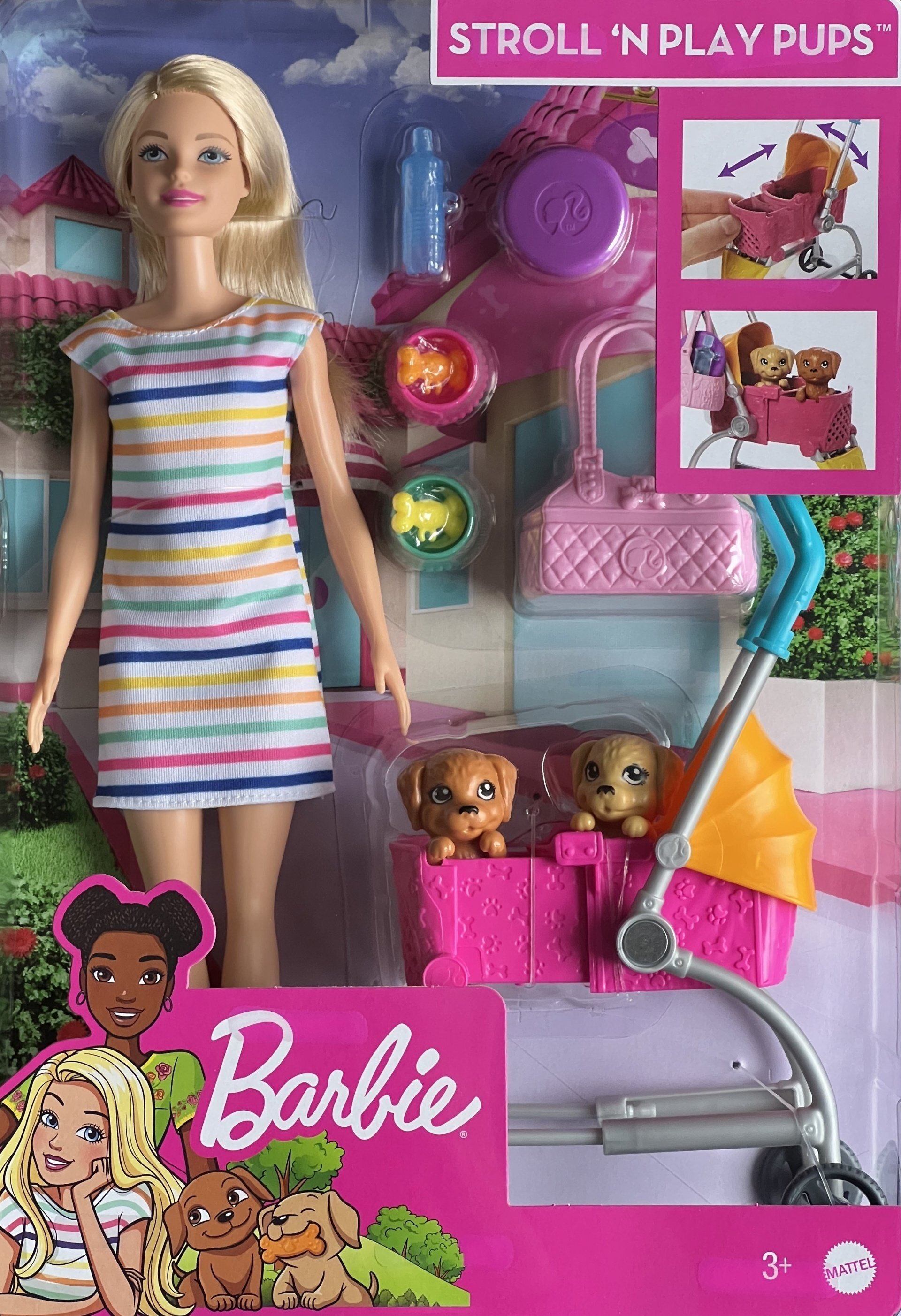 Mattel Barbie Hunde-Buggy Spielset mit Puppe