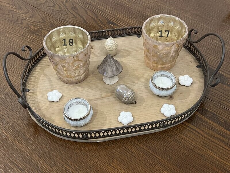 Große Teelichhalter Metall/ Glas Große Teelichhalter Metall/ Glas