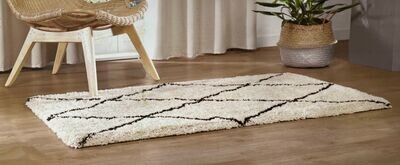 Hochflor Teppich  Skandi Stil   Rauten Design