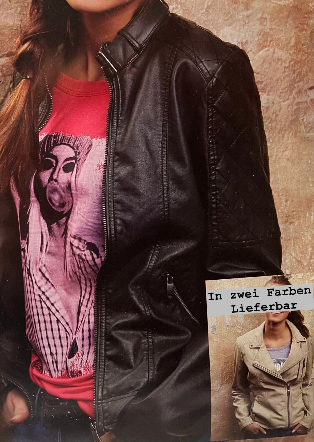 Damen Jacke  Leder* Look Leder Optik  Übergangsjacke