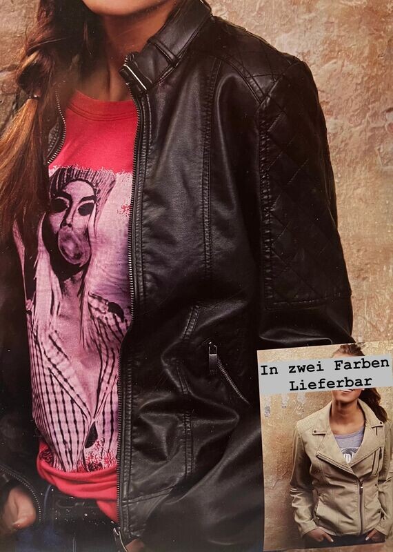 Damen Jacke Leder* Look Leder Optik Übergangsjacke Damen Jacke Leder* Look Leder Optik Übergangsjacke