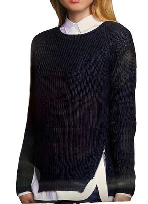 Damen Strick Pullover    Strickpullover Reisverschluss