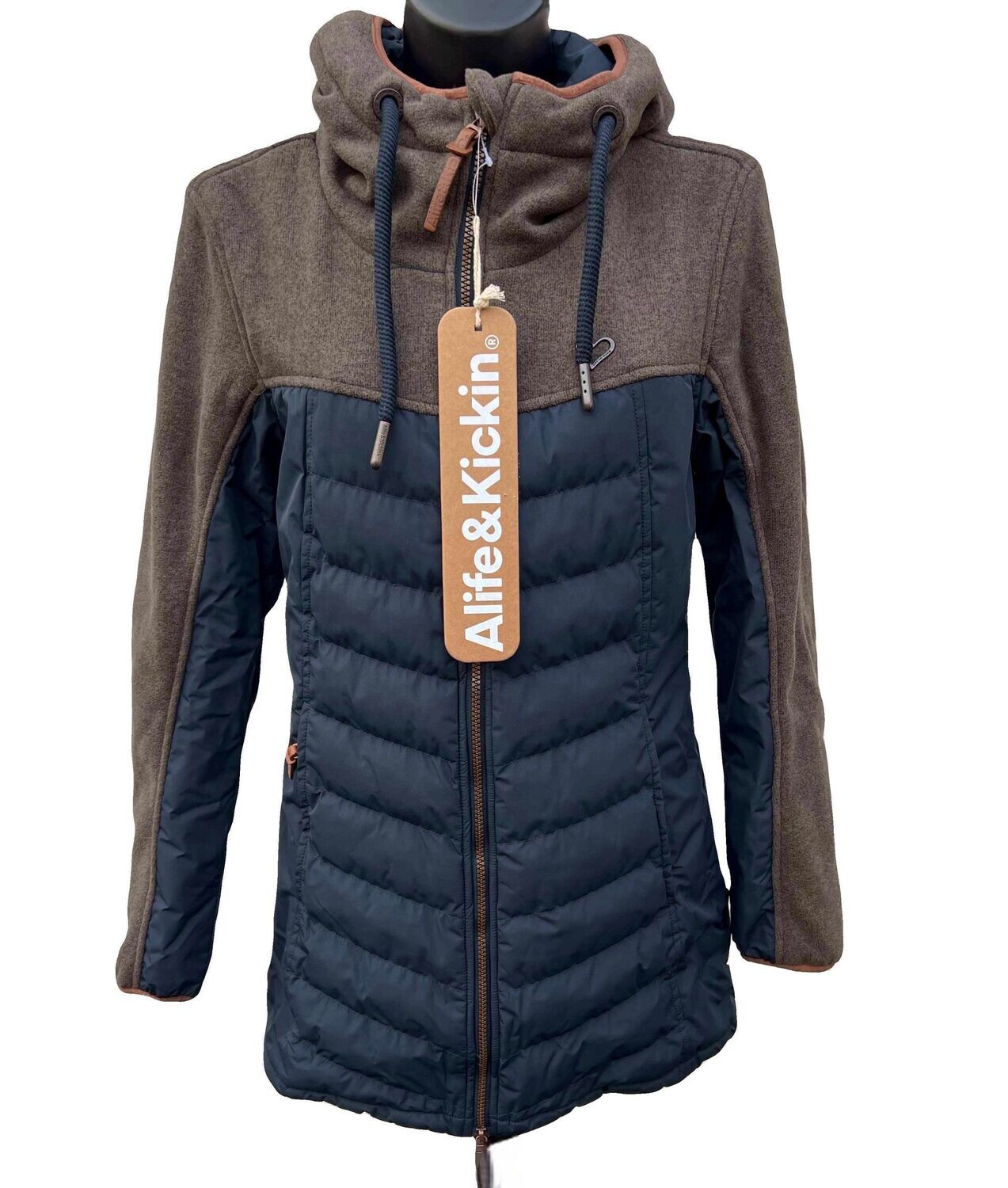 Damen Lang Jacke mit Kapuze Alife and Kickin