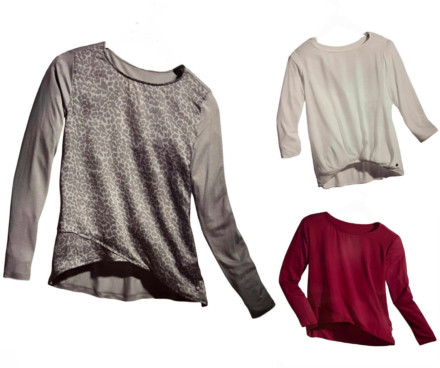 Damen Shirt  Oberteil Rundhals Langarm Jersey