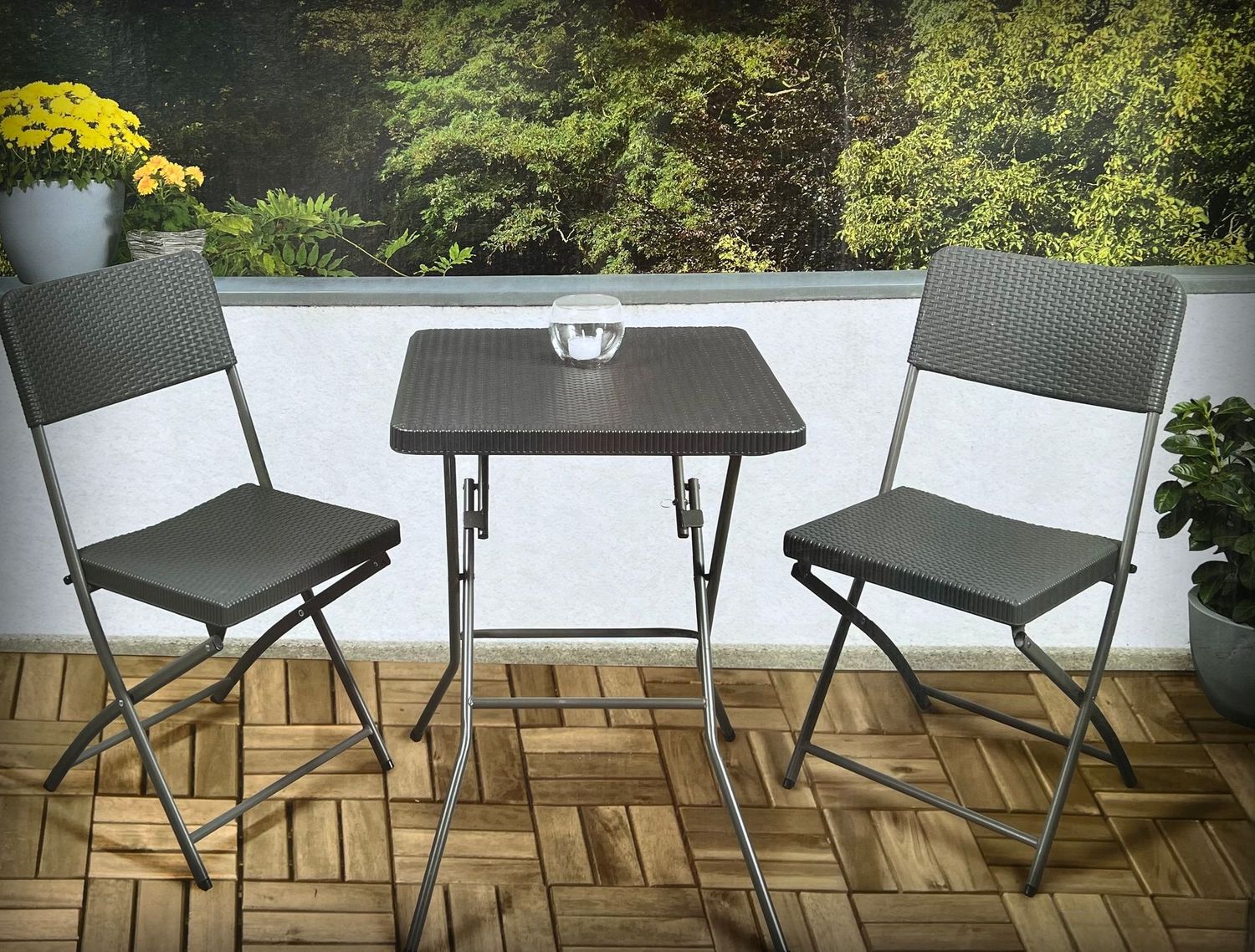 ​Garten 3 er Set Geflechtoptik