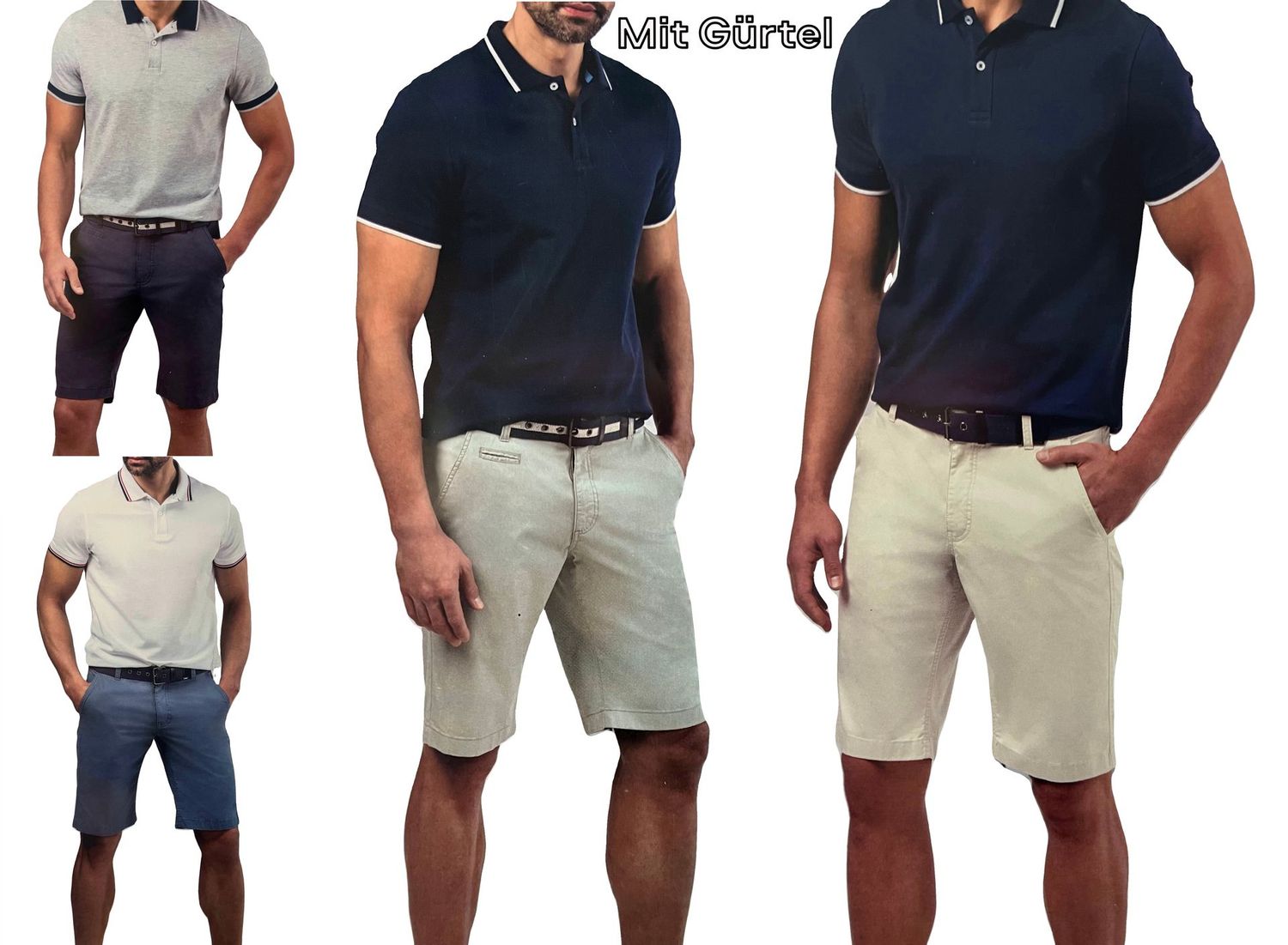 HERREN CHINOBERMUDA  MIT GÜRTEL Chino Hose