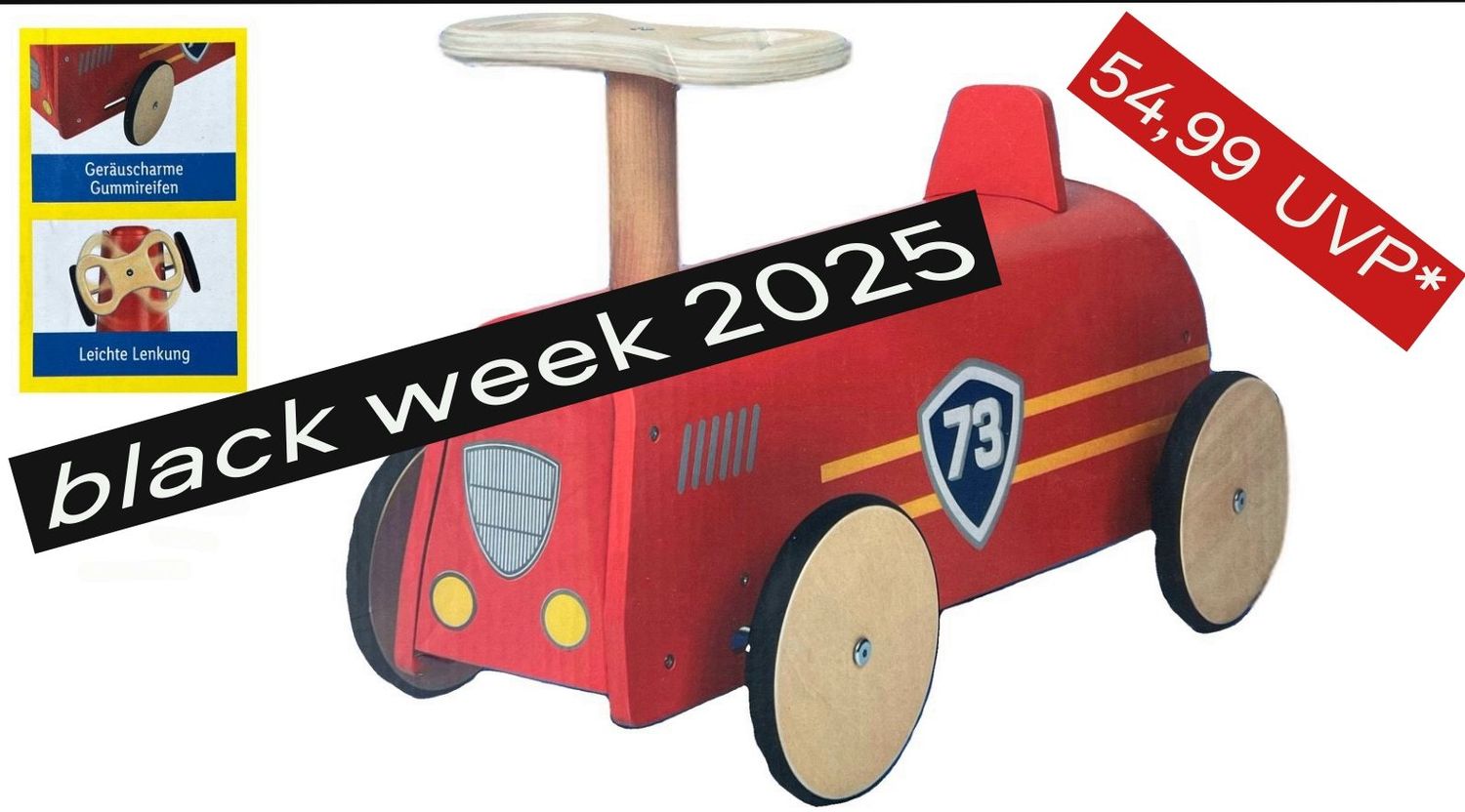 Rutschauto  Schiebeauto   Echtholz   Retro Design
