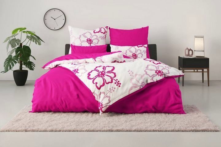 Wende-Bettwäsche Baumwolle Decke 135x200 Kissen 80x80 Bettbezug Set 2tlg