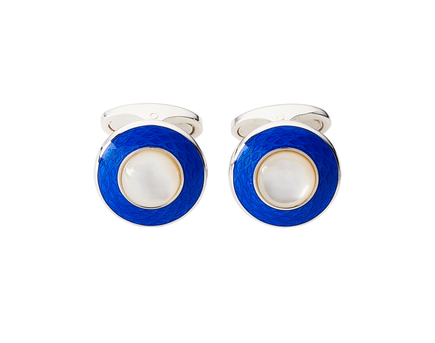 Pearl Island Cufflinks, Colour: Blue, Fitting Style: Swivel Fitting