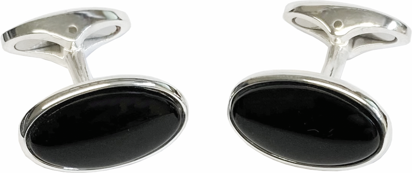 Black Onyx Cufflinks, Fitting Style: Swivel Fitting