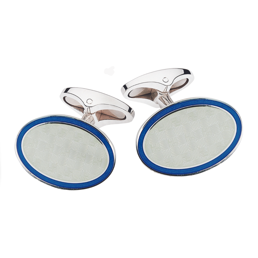 Beauchamp Cufflinks, Colour: Flux/Blue, Fitting Style: Swivel Fitting