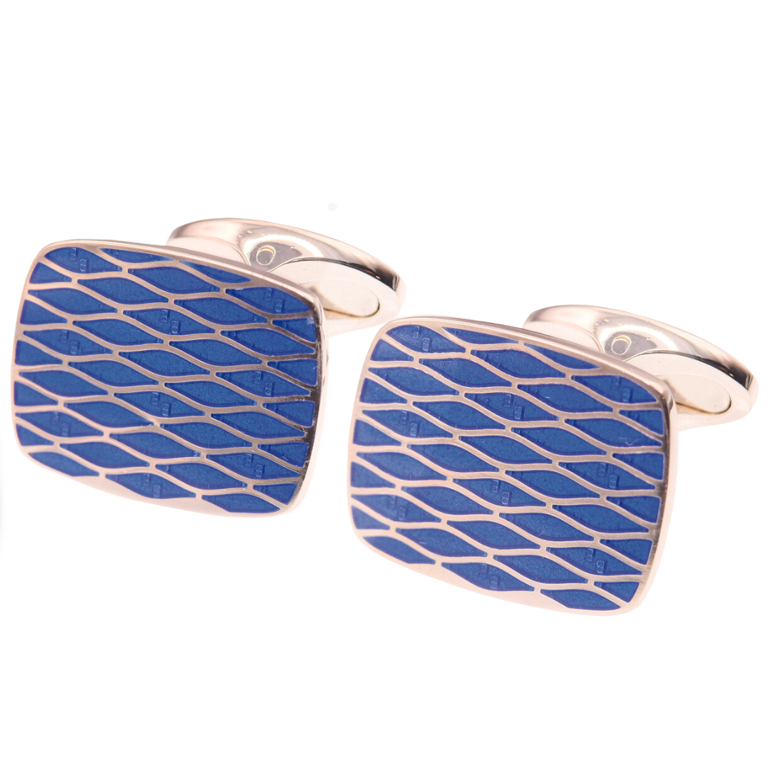 Harvington Cufflinks, Colour: Blue, Fitting Style: Swivel Fitting