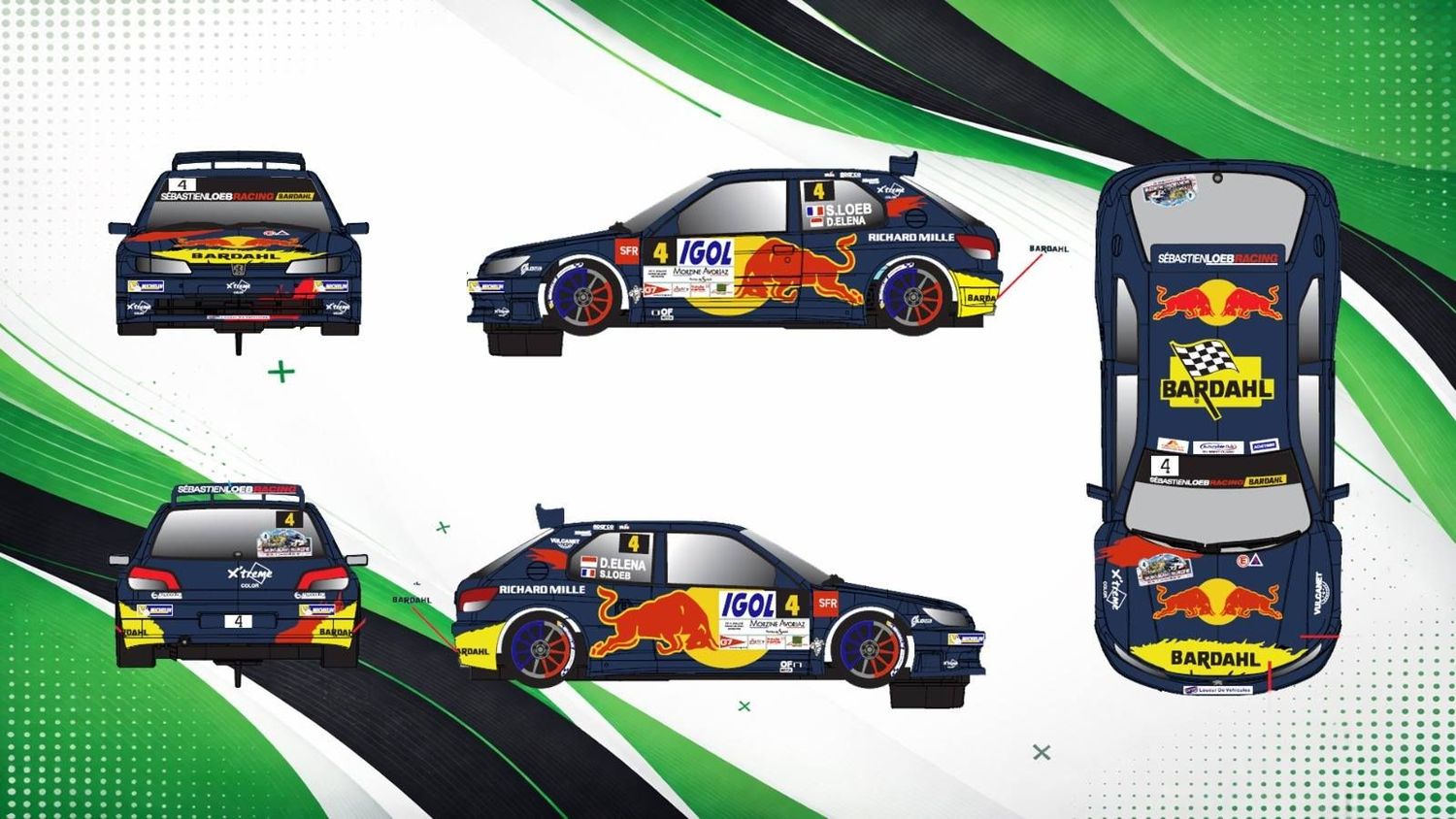 PEUGEOT 306  MAXI #4 RED BULL RALLYE MONT BLANC MARZINE 2021 LOEB / ELENA