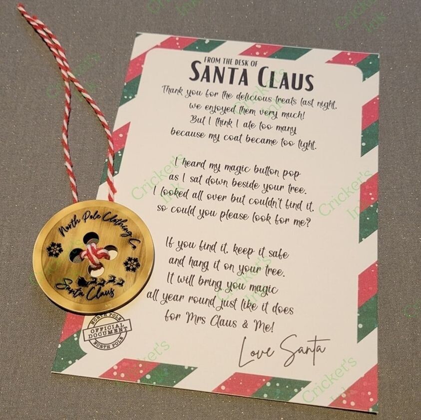 ​Santa Button and letter.