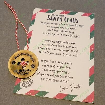 ​Santa Button and letter.