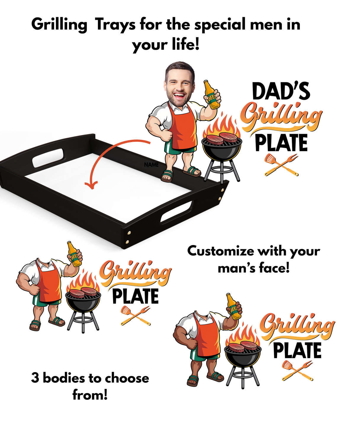 Dad/Grandpa/Papa Grilling trays