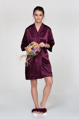 Bata de Satin Morada