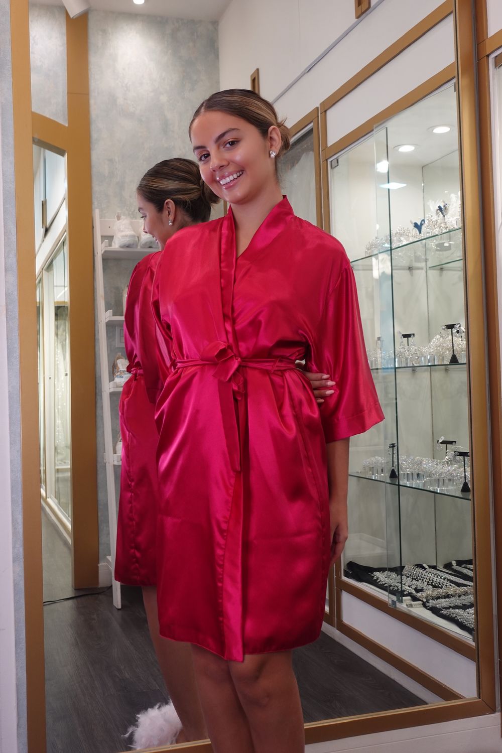 Bata de seda Magenta