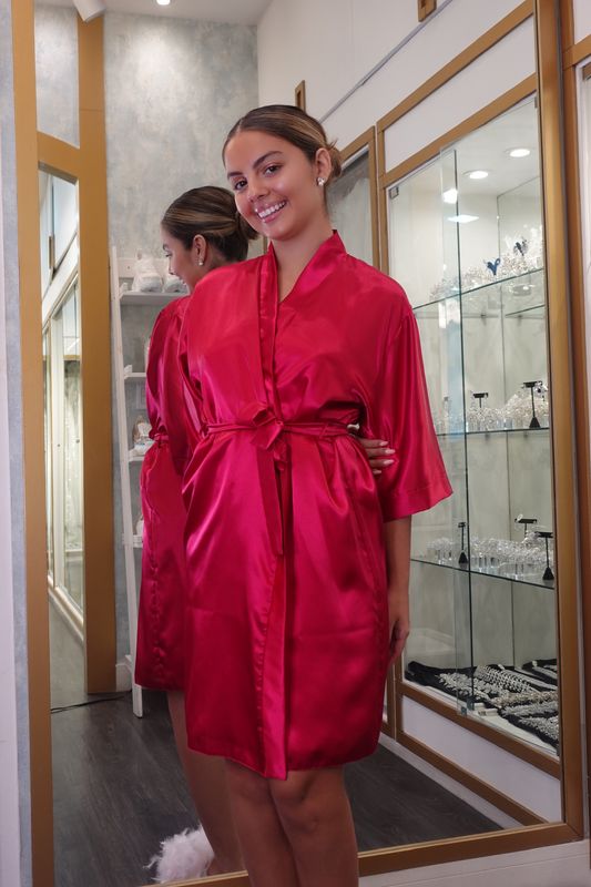 Bata de seda Magenta