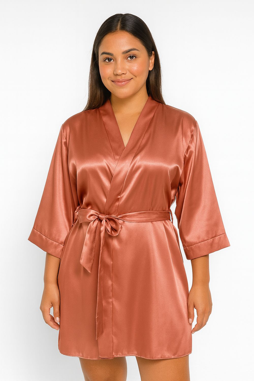 Bata de Seda Color Rose Gold