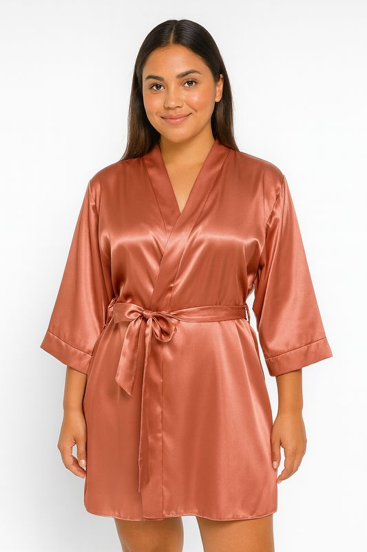 Bata de Satin Color Rose Gold