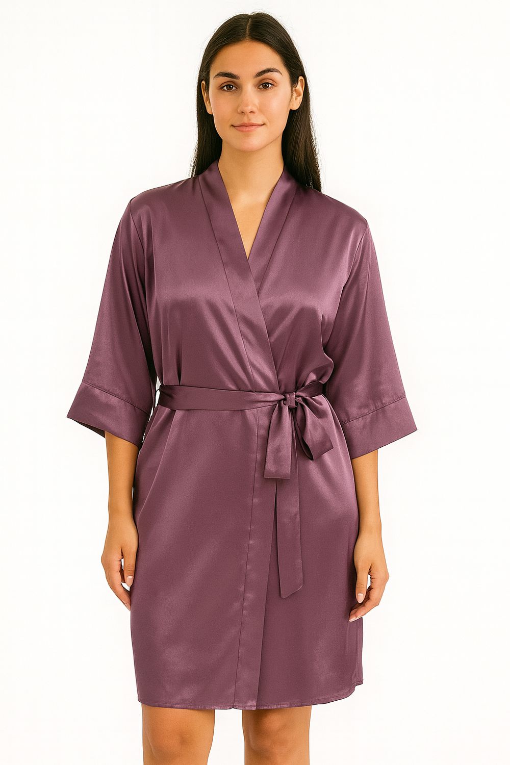 Bata de Seda Leilac para Novia y Damas de Honor