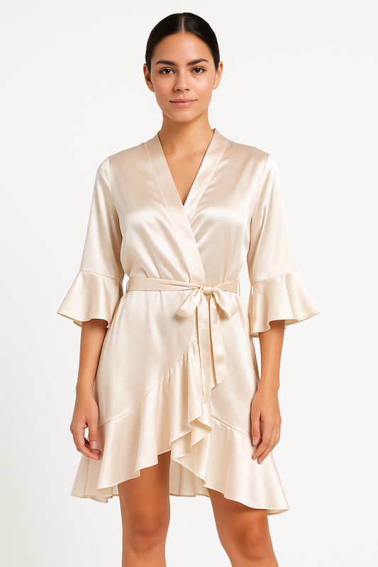 Bata de Satin Champaña
