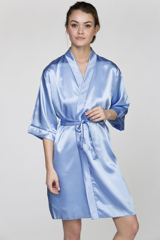 Bata de Satin Celeste