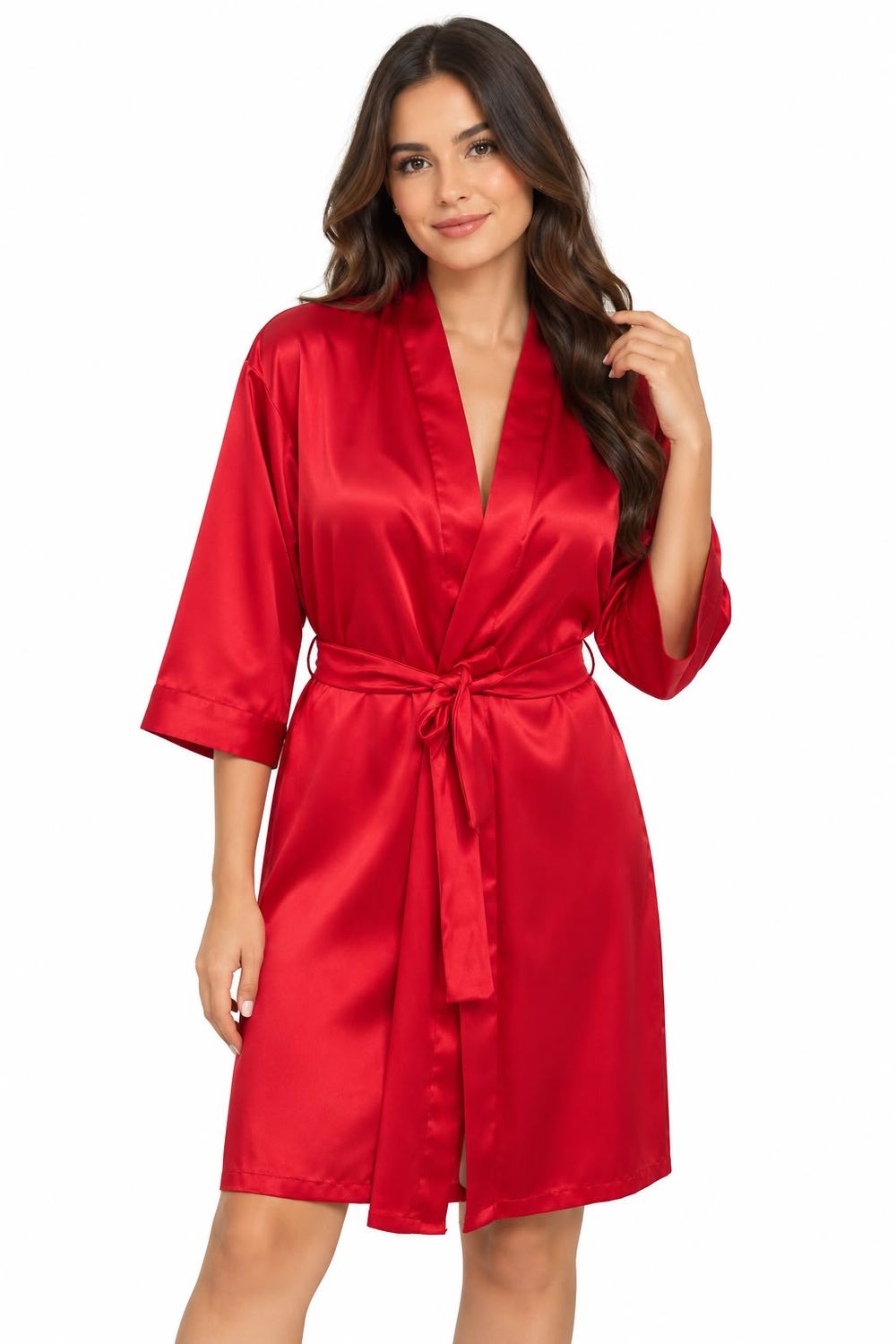 RED SATIN ROBE