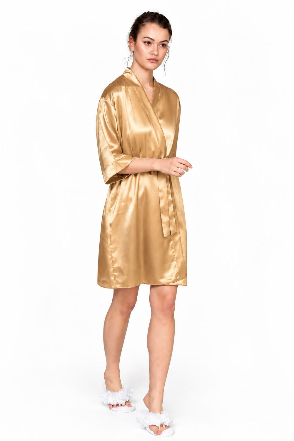 GOLD SATIN ROBE