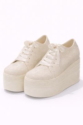 Zapatillas de 6.5 cm con Diseño de Encaje