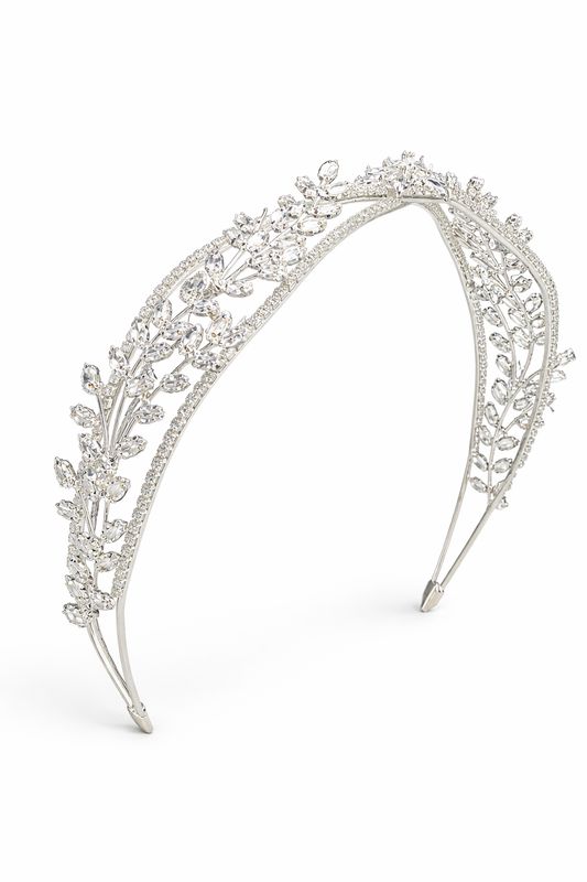 Headpiece Lujoso Tipo Vincha con Cristales y Pedrería Libanesa