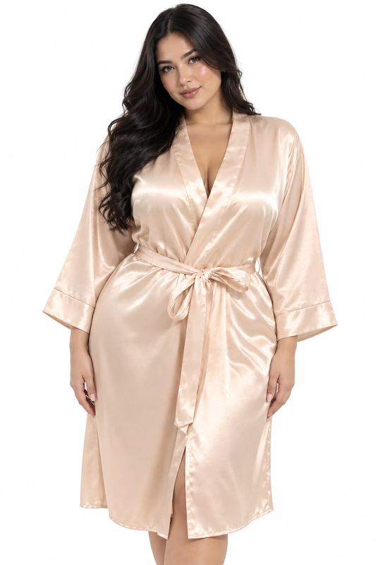 CHAMPAGNE SATIN ROBE