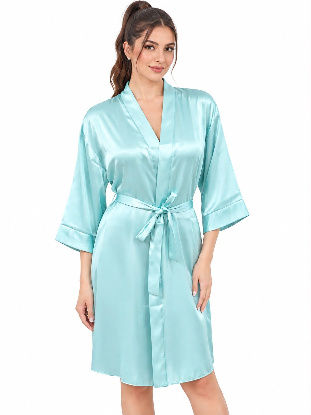 MINT SATIN ROBE