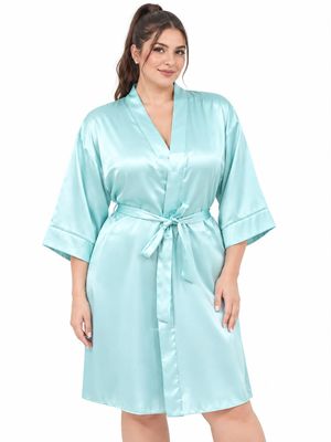 MINT SATIN ROBE