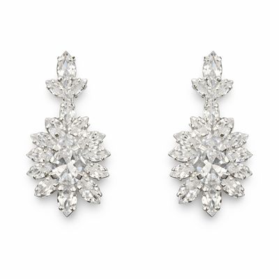 Aretes Colgantes de Circonia con Diseño de Flor