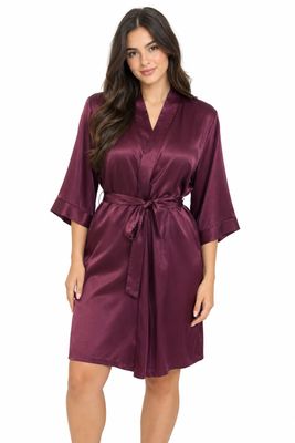 PLUM SATIN ROBE