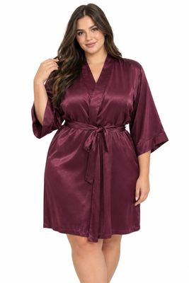 PLUM SATIN ROBE