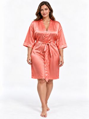 PEACH ROSADO SATIN ROBE