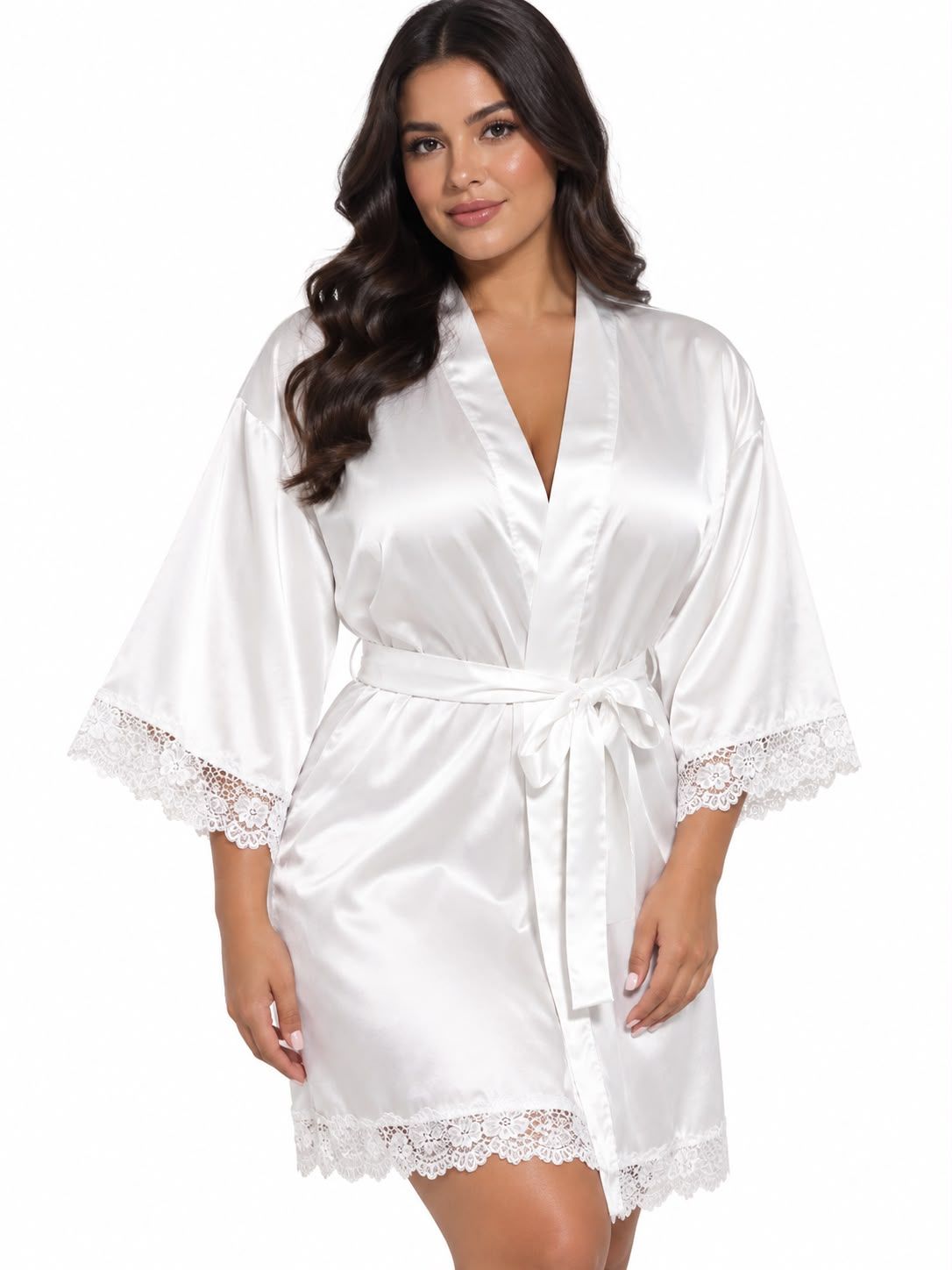 WHITE LACE ROBE