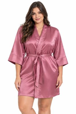 DUSTYROSE SATIN ROBE