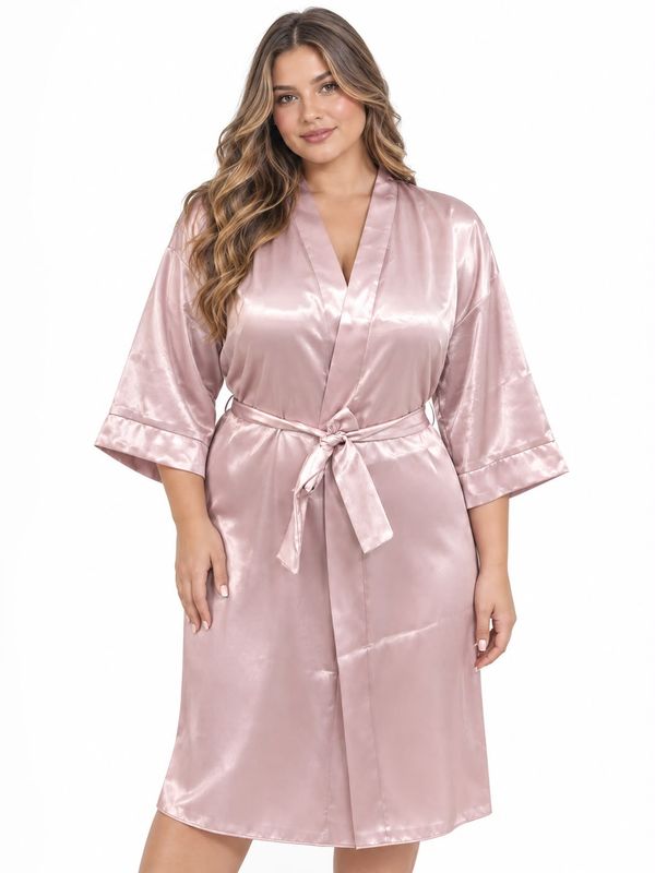 BLUSH SATIN ROBE