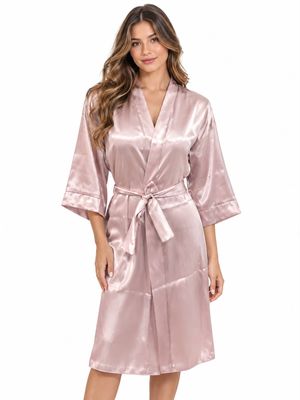 BLUSH SATIN ROBE