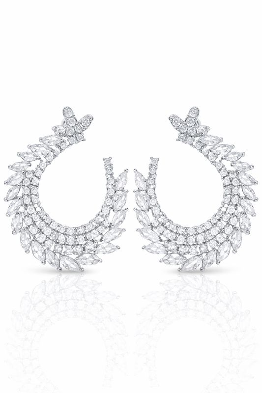 Aretes de Plata con Cristales de Circonio