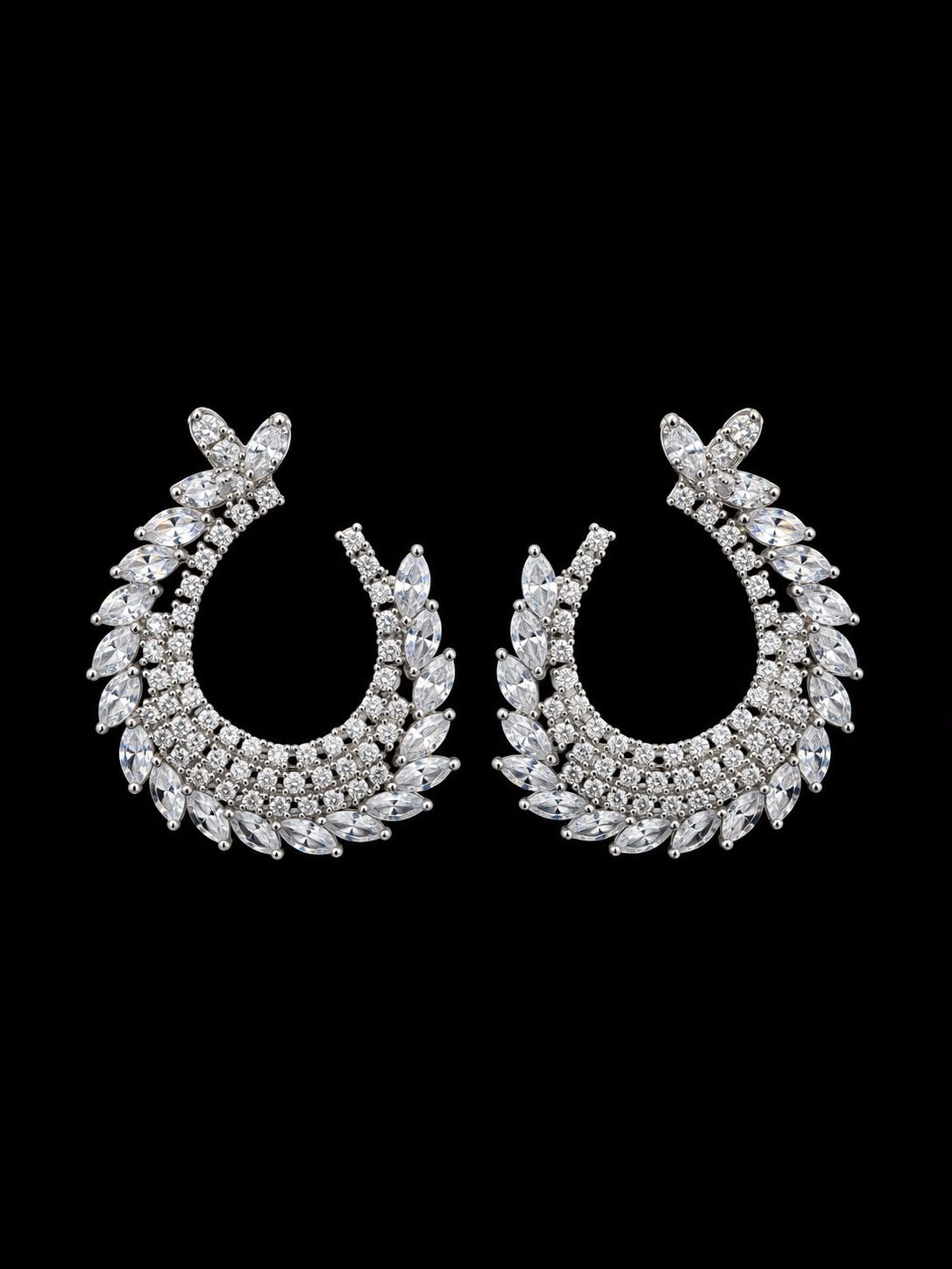 Aretes de Plata con Cristales de Circonio