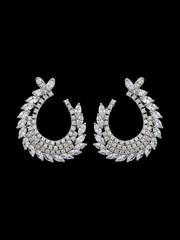 Aretes de Plata con Cristales de Circonio