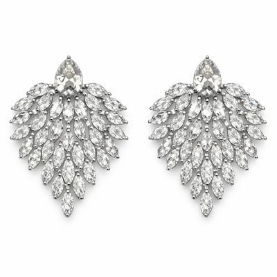 Aretes de Plata con Cristales en Forma de Cascada