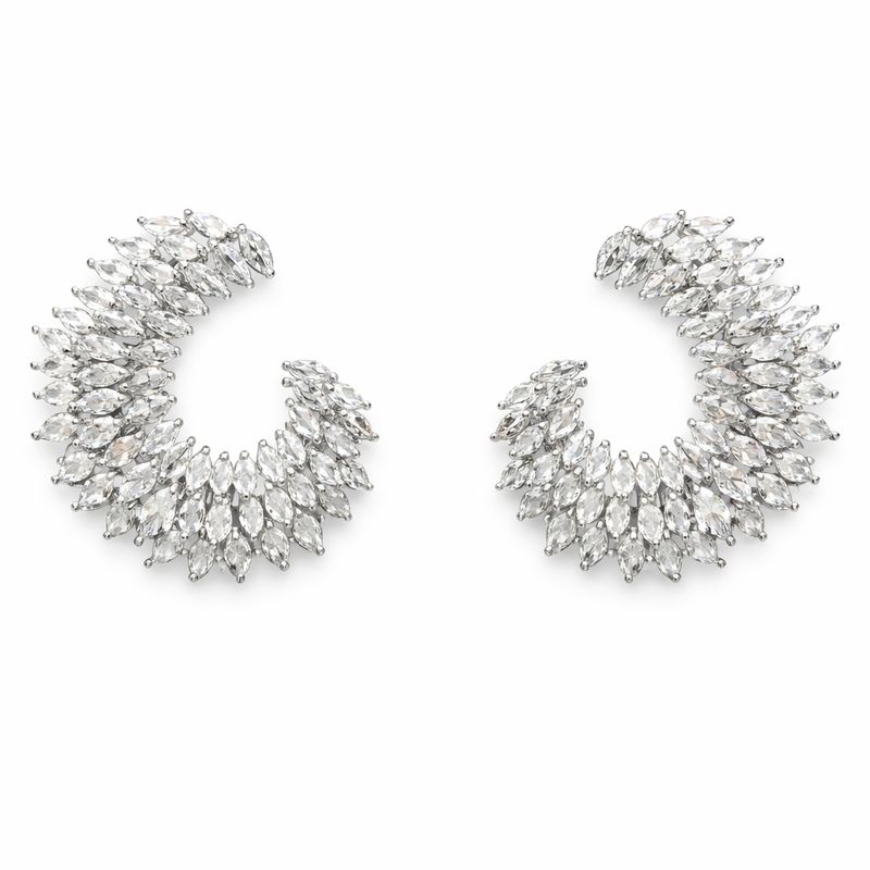 Aretes de Media Luna con Cristales