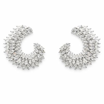 Aretes de Media Luna con Cristales