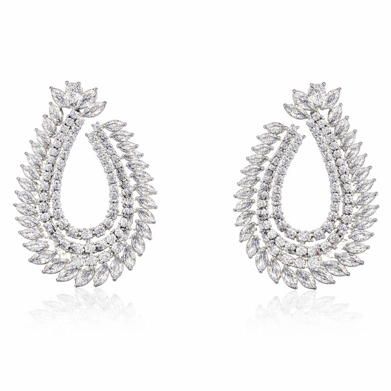 Aretes Gota Imperial de Plata con Zircones